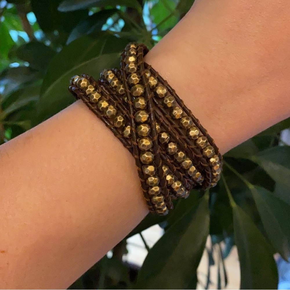 Premier Designs‎ It’s a Wrap Brown & Gold Wrap Bracelet